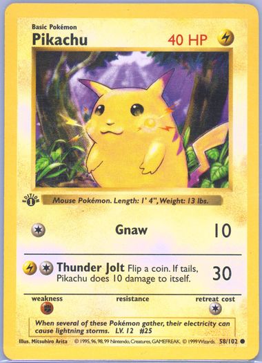 Auction Prices Realized Tcg Cards 1999 POKEMON GAME Pikachu