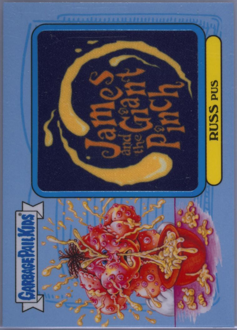 2022 Topps Garbage Pail Kids Patch Cards Blue #1a Russ Pus front