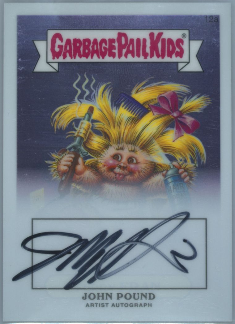 2013 Topps 2013 Garbage Pail Kids Chrome Series 1 Artist Auto #12a John Pound front