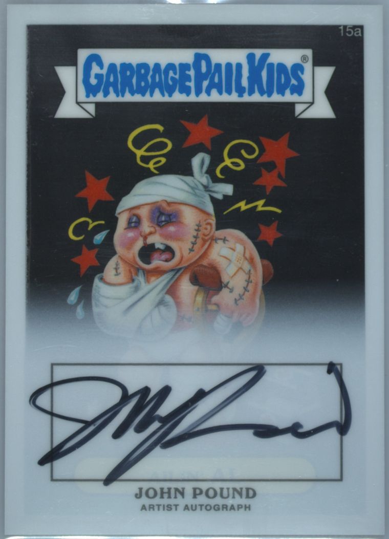 2013 Topps 2013 Garbage Pail Kids Chrome Series 1 Artist Auto #15a John Pound front