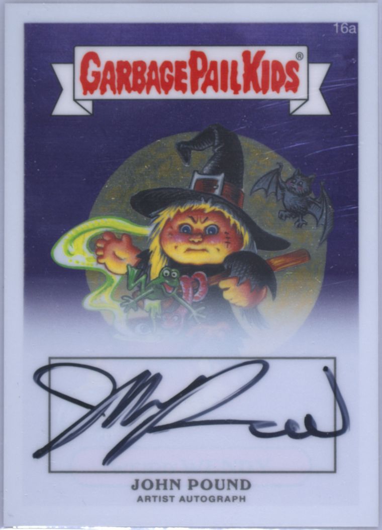 2013 Topps 2013 Garbage Pail Kids Chrome Series 1 Artist Auto #16a John Pound front