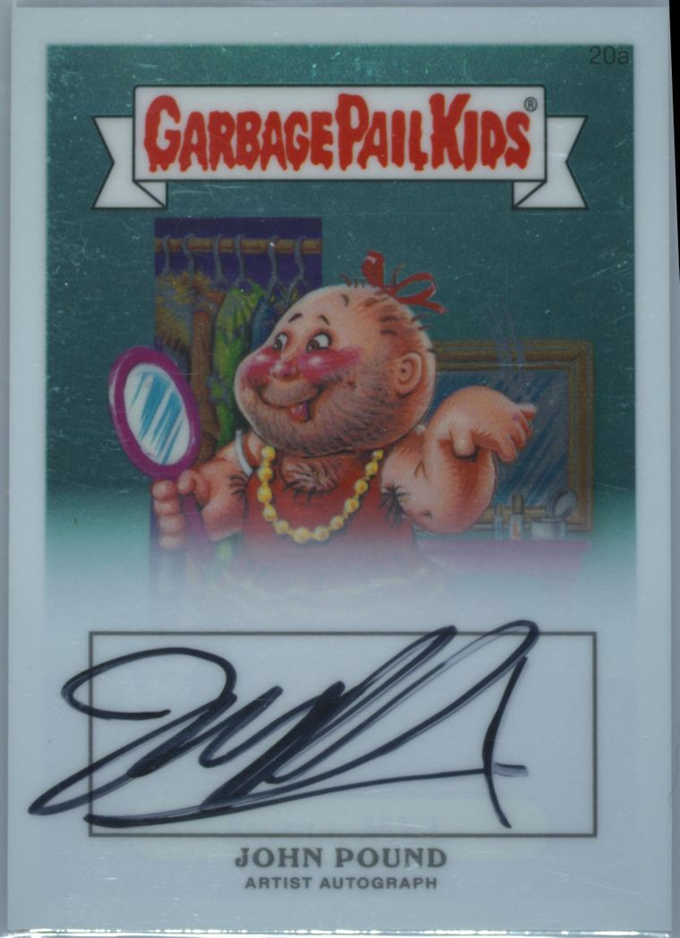 2013 Topps 2013 Garbage Pail Kids Chrome Series 1 Artist Auto #20a John Pound front