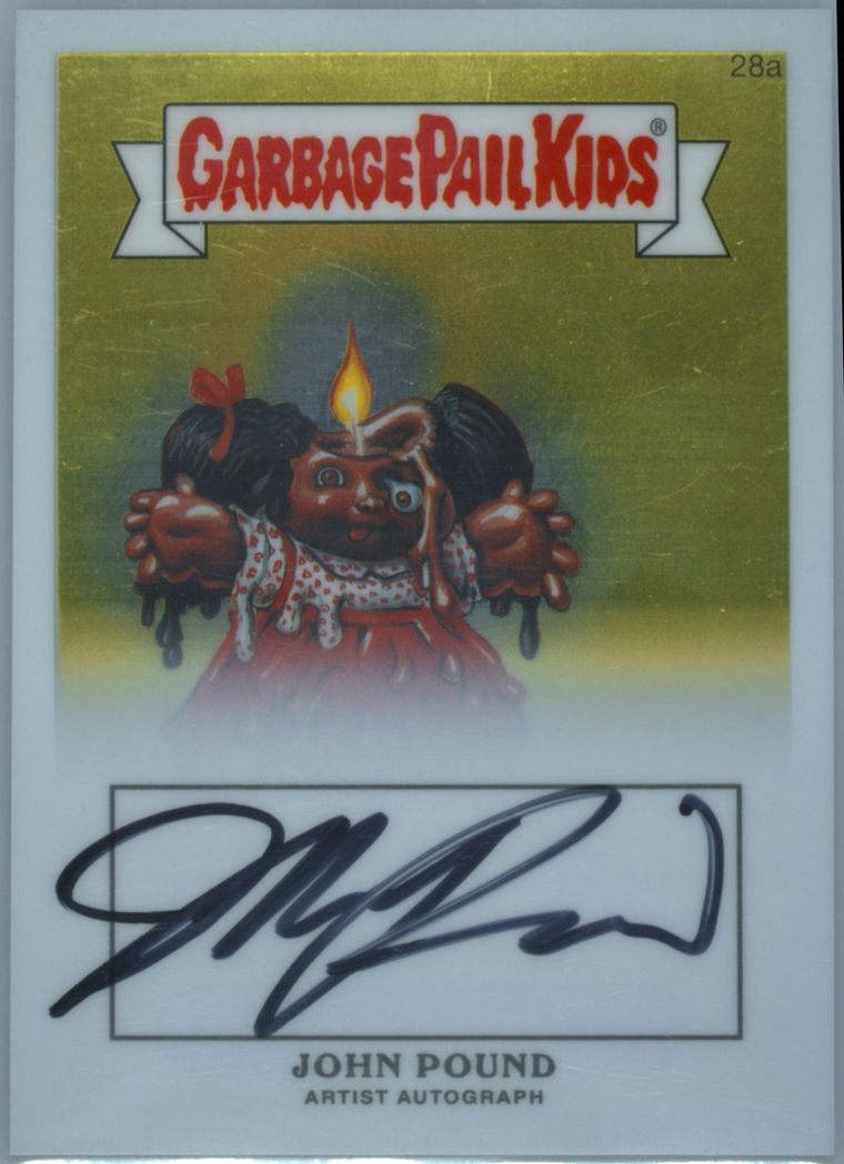 2013 Topps 2013 Garbage Pail Kids Chrome Series 1 Artist Auto #28a John Pound front