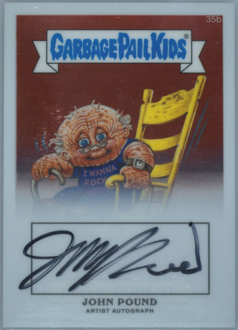 2013 Topps 2013 Garbage Pail Kids Chrome Series 1 Artist Auto #35b John Pound front