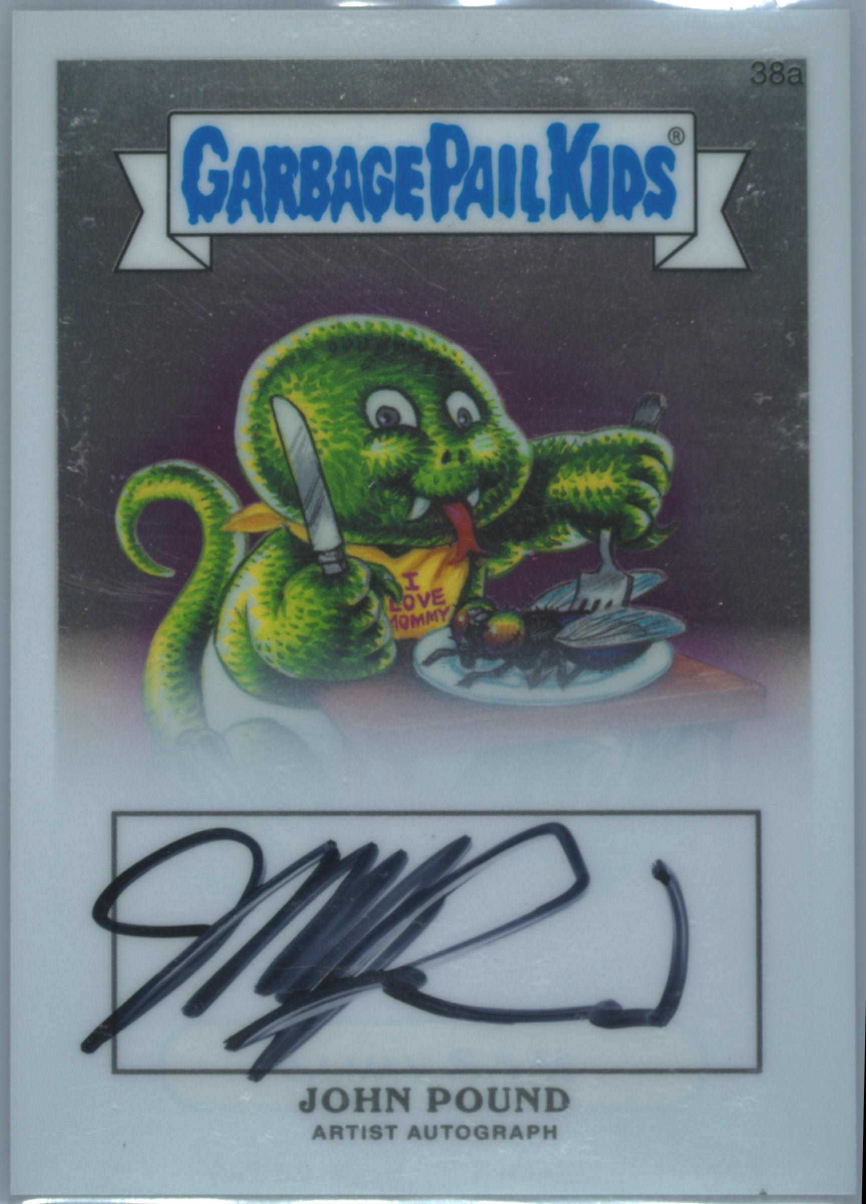 2013 Topps 2013 Garbage Pail Kids Chrome Series 1 Artist Auto #38a John Pound front