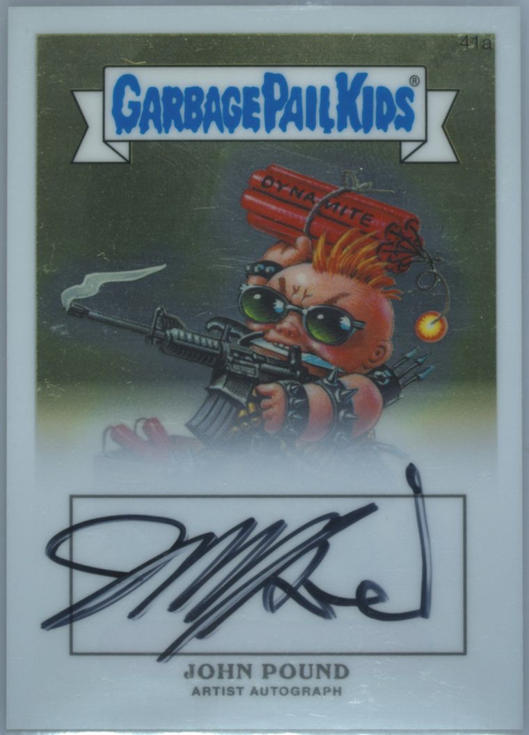 2013 Topps 2013 Garbage Pail Kids Chrome Series 1 Artist Auto #41a John Pound front