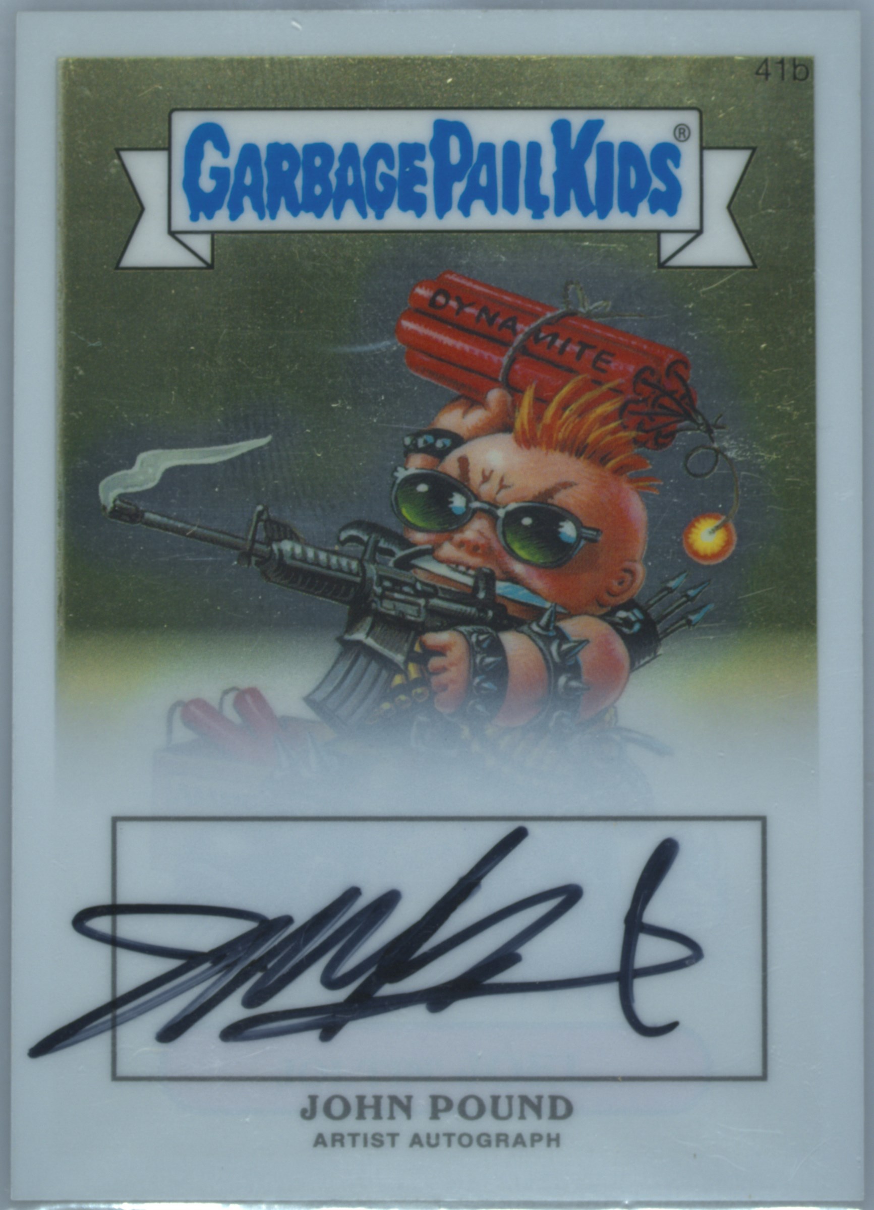 2013 Topps 2013 Garbage Pail Kids Chrome Series 1 Artist Auto #41b John Pound front