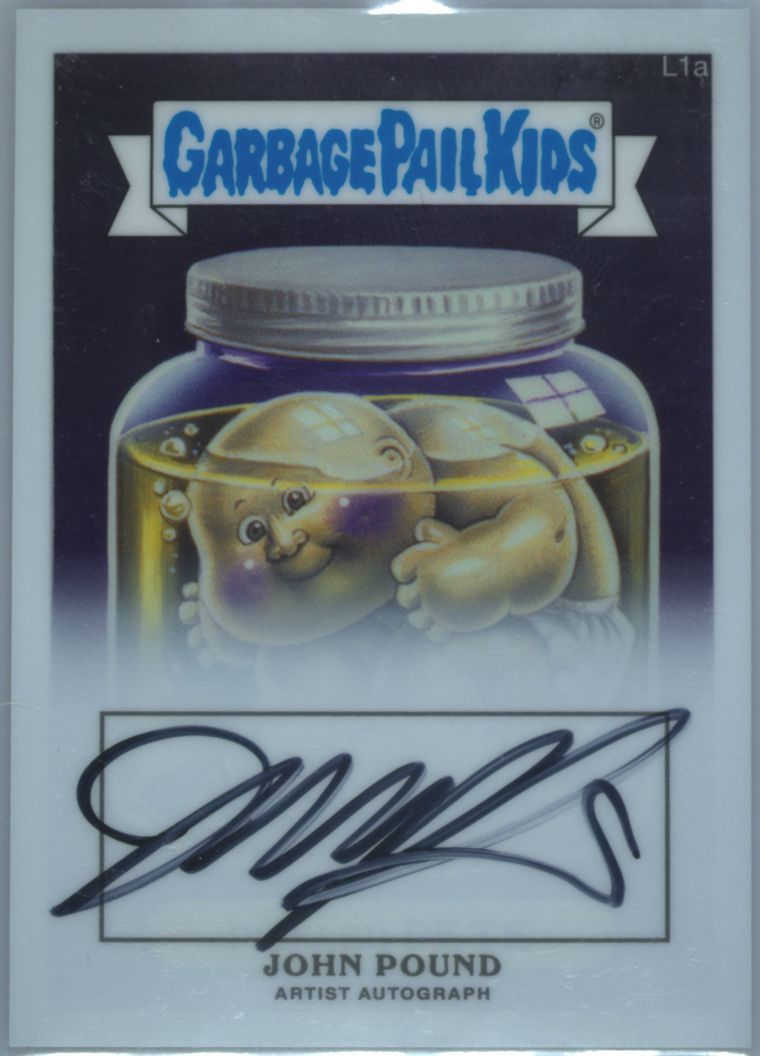 2013 Topps 2013 Garbage Pail Kids Chrome Series 1 Artist Auto #L1a John Pound front