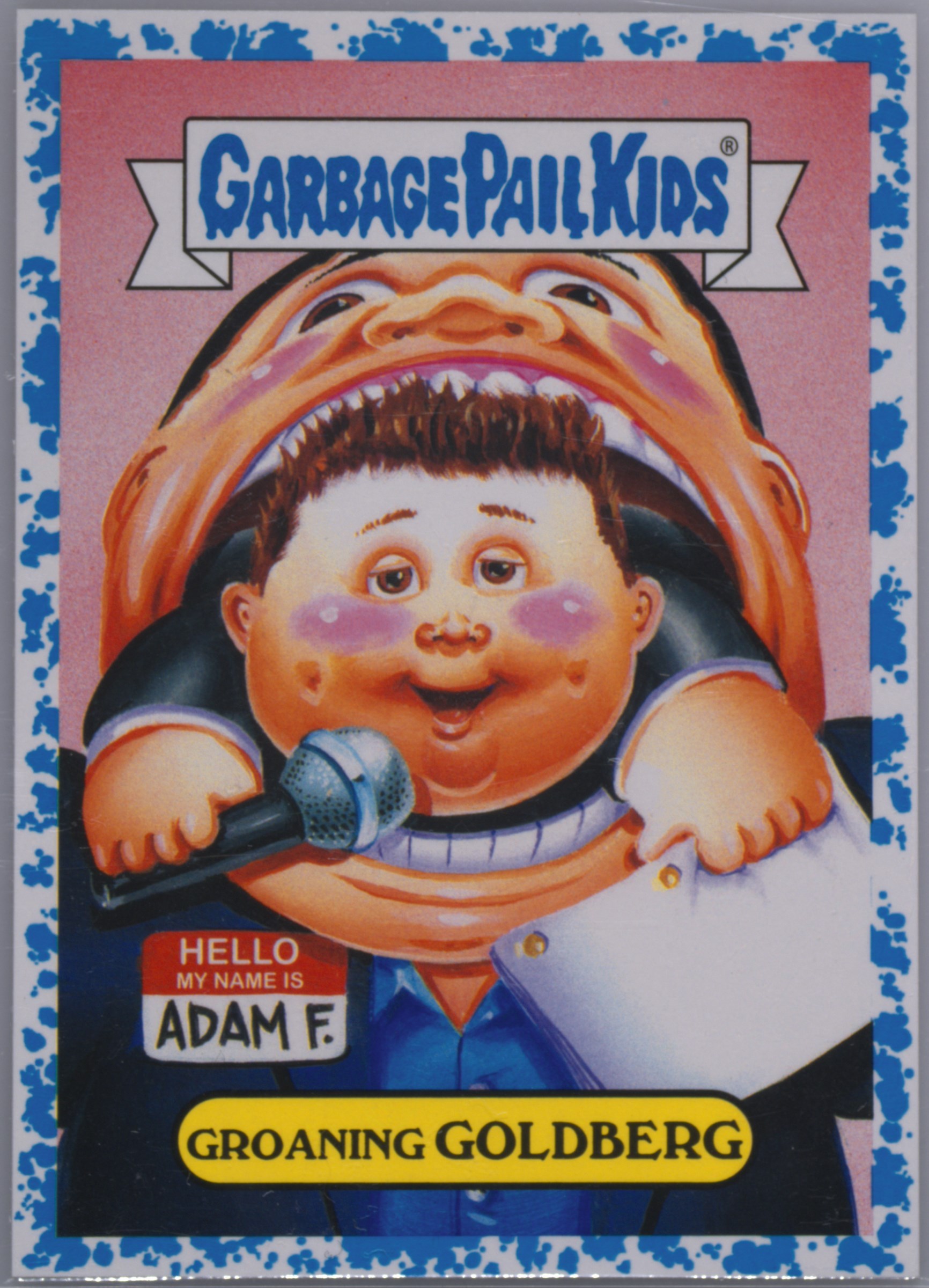 2018 Topps Garbage Pail Kids Series 1 80's Sitcom Stickers Spit #3b Groaning Goldberg front