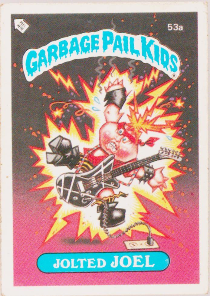 1986 Topps Garbage Pail Kids Stickers-U.K. Minis #53a Jolted Joel front