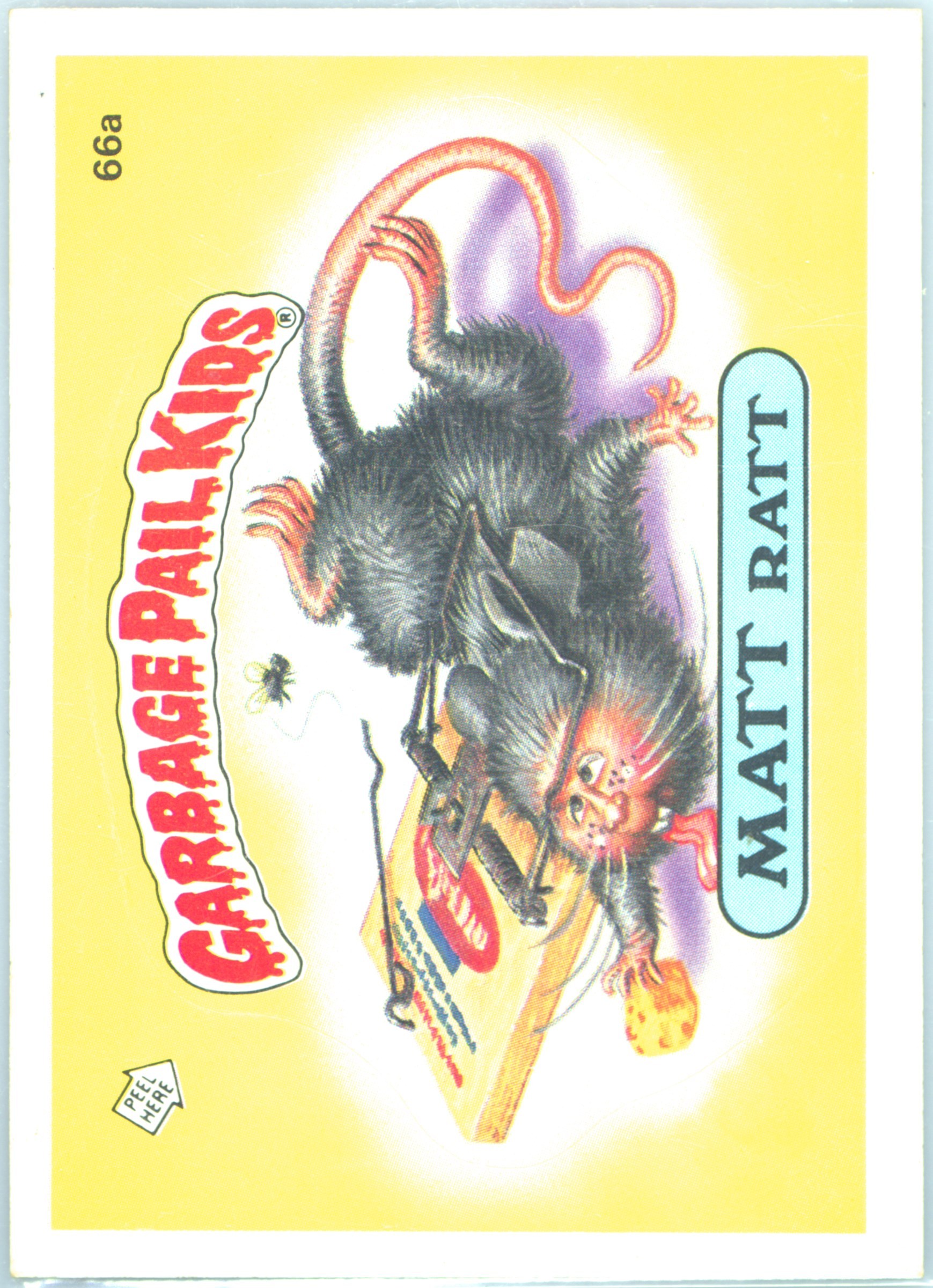 1986 Topps Garbage Pail Kids Stickers-U.K. Minis #66a Matt Ratt front