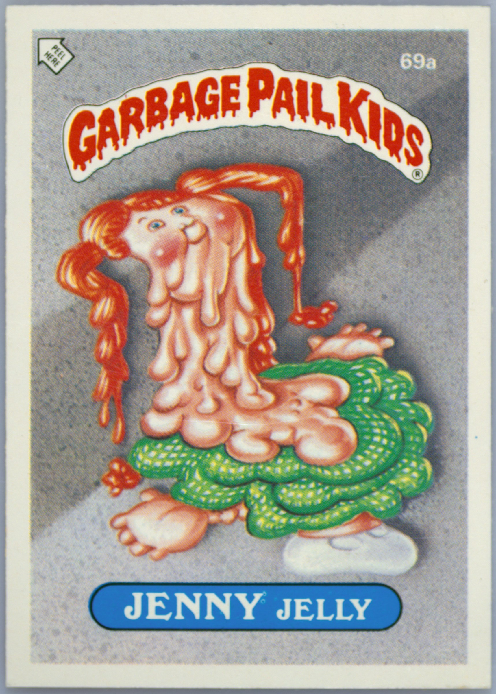 1986 Topps Garbage Pail Kids Stickers-U.K. Minis #69a Jenny Jelly front
