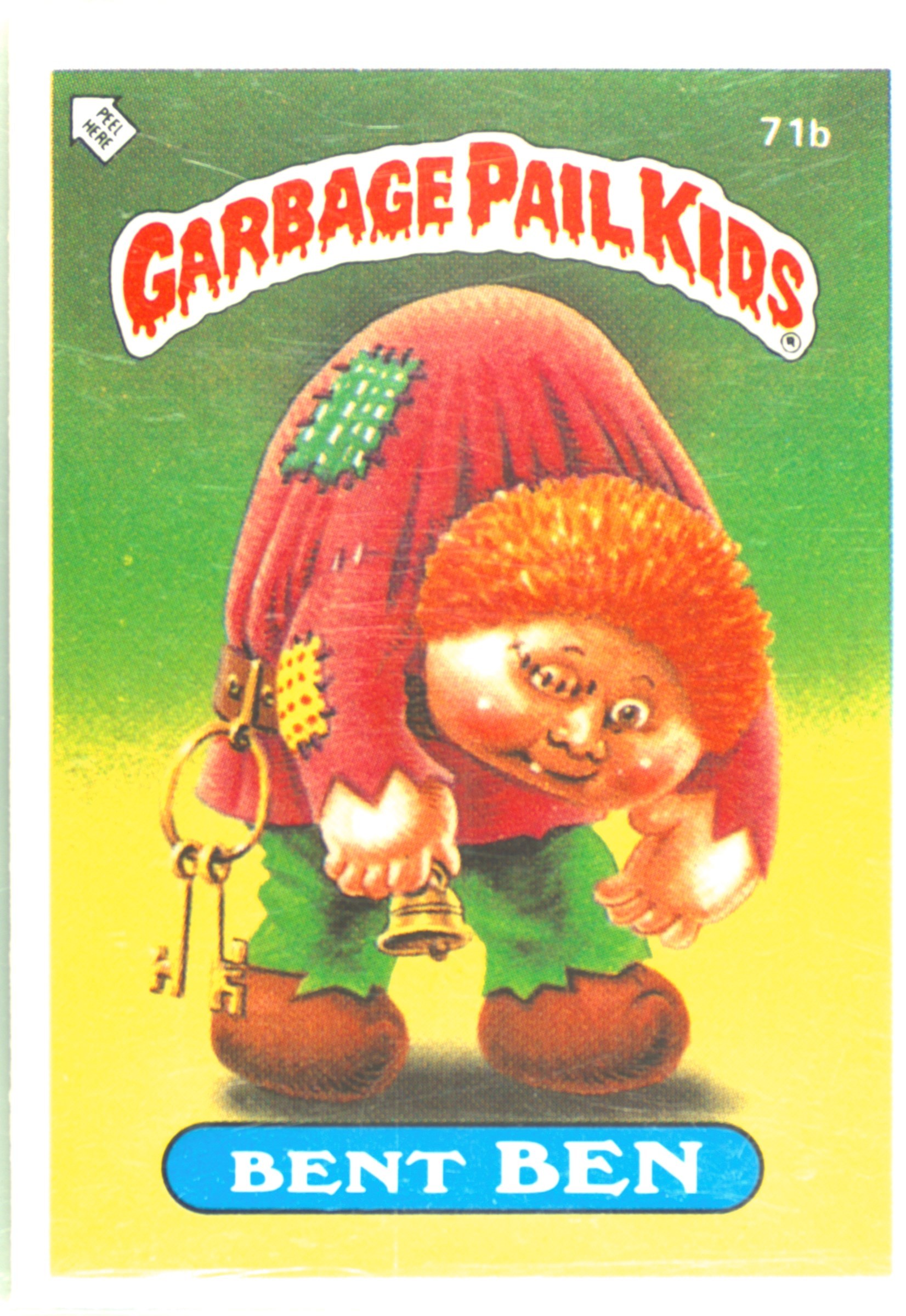 1986 Topps Garbage Pail Kids Stickers-U.K. Minis #71b Bent Ben front