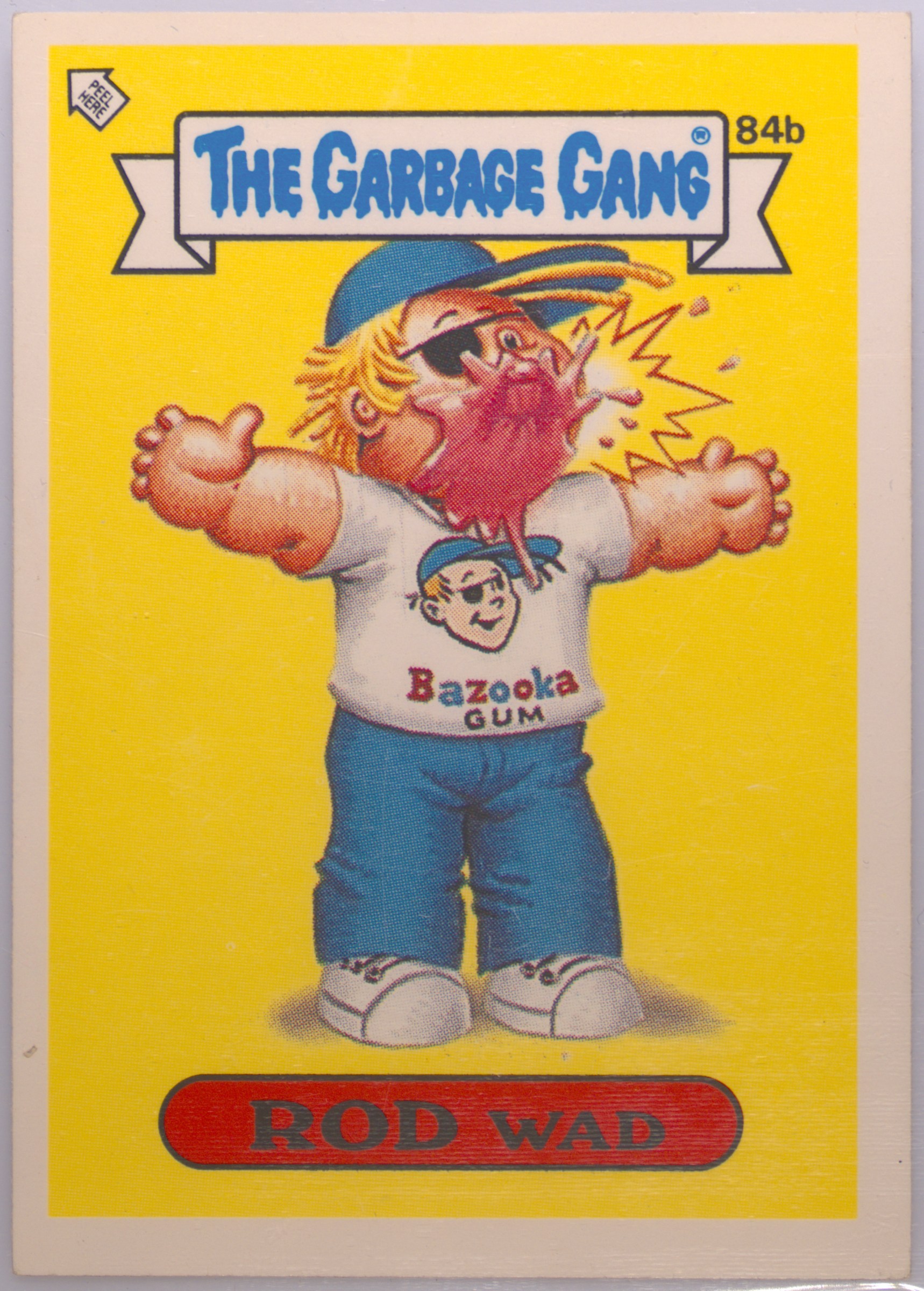 1986 Topps Garbage Pail Kids Stickers-U.K. Minis #84b Rod Wad front
