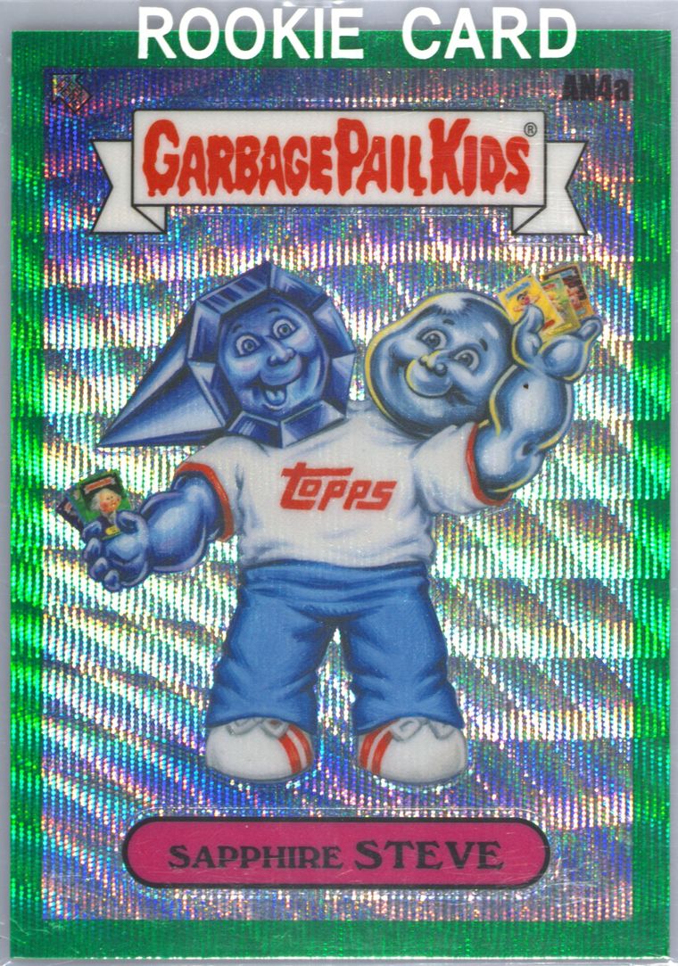 Sapphire Steve #AN4A Green Wave Refractor /299 PSA 10 Garbage Pail Kids card front