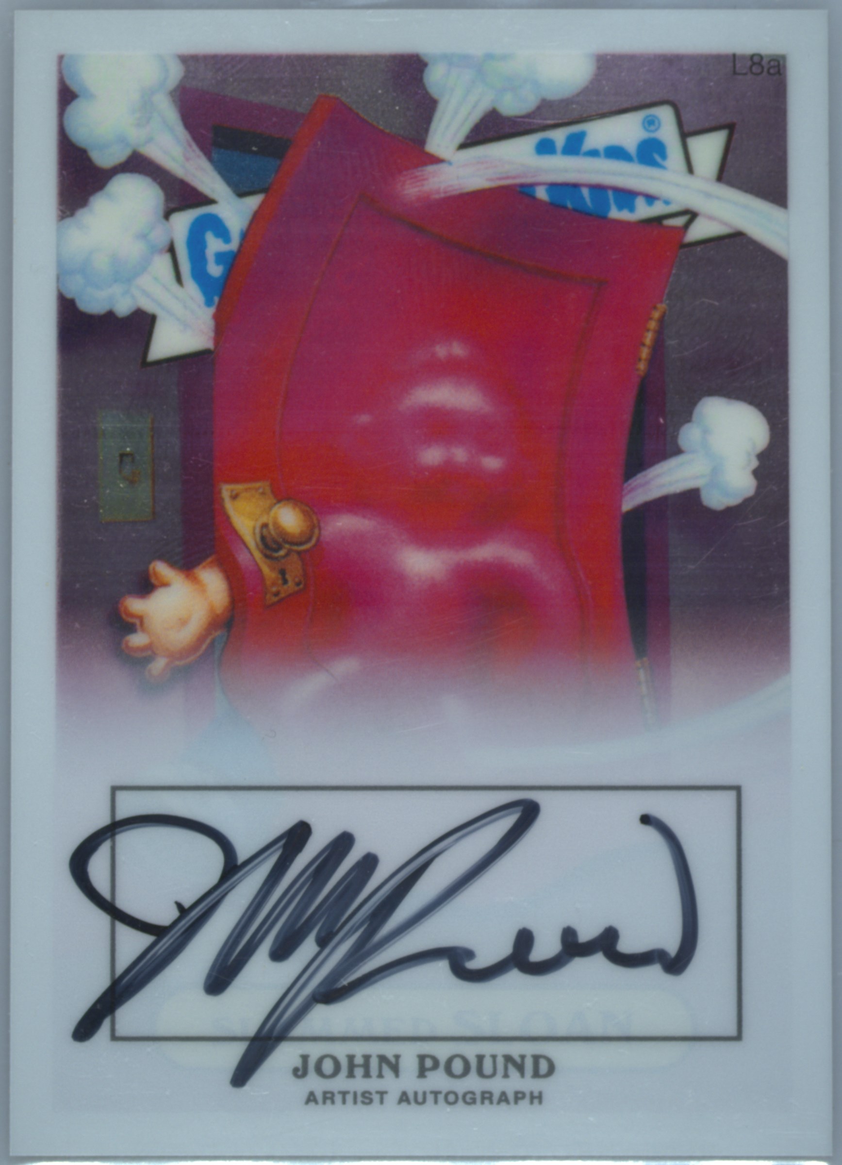 2013 Topps 2013 Garbage Pail Kids Chrome Series 1 Artist Auto #L8a John Pound front