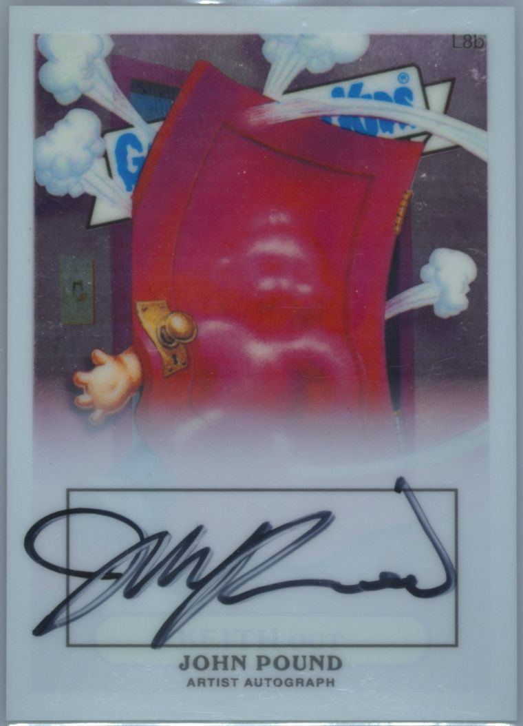 2013 Topps 2013 Garbage Pail Kids Chrome Series 1 Artist Auto #L8b John Pound front