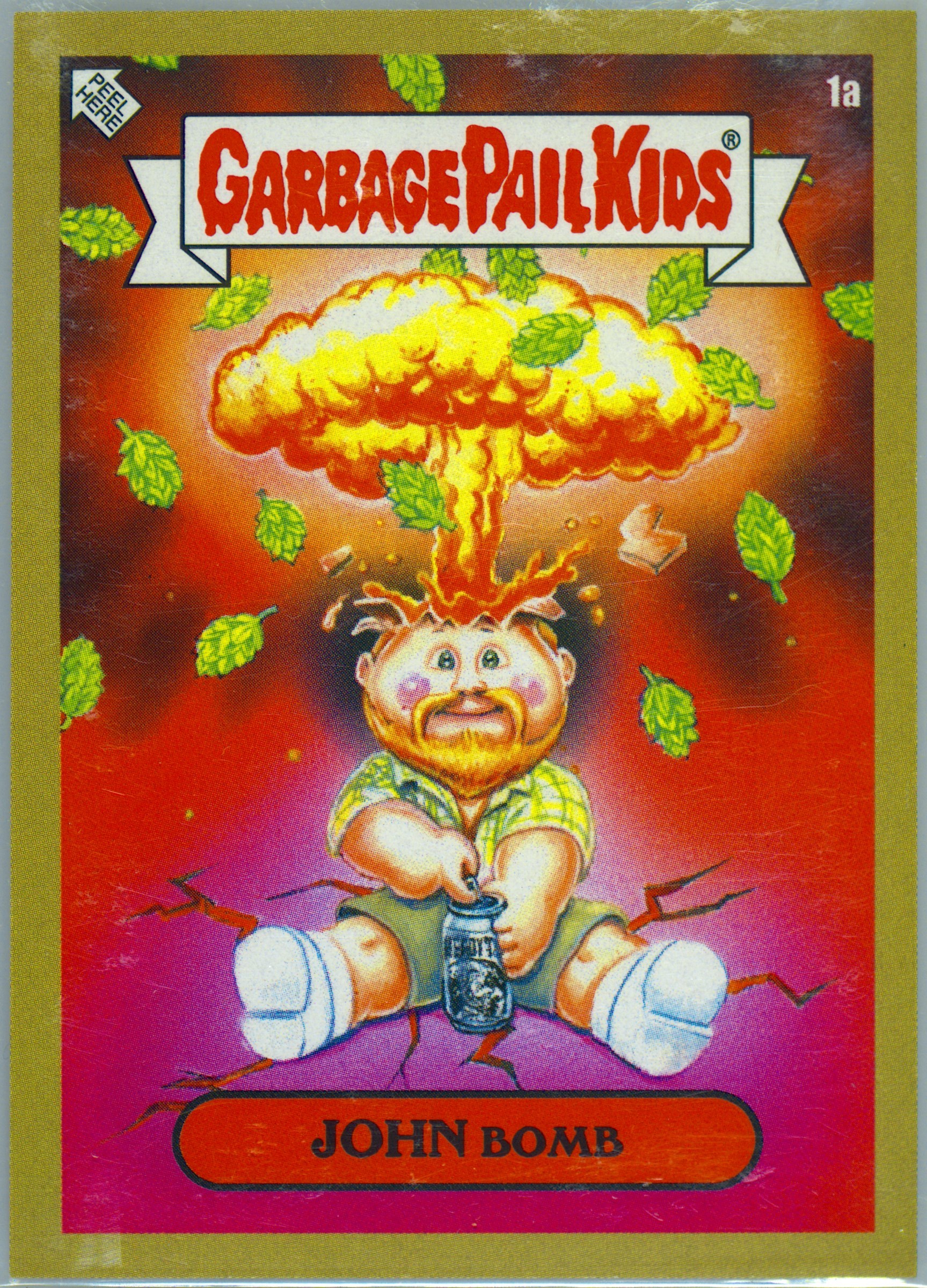 2022 Topps Garbage Pail Kids Taste Buds Gold Border #1a John Bomb front