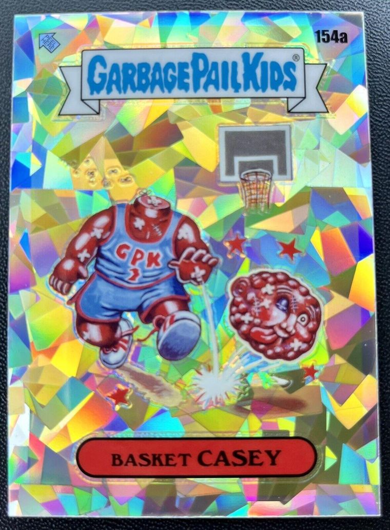 2021 Topps Garbage Pail Kids Sapphire Edition Atomic Refractor #154a Basket Casey front