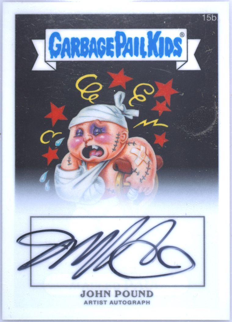 2013 Topps 2013 Garbage Pail Kids Chrome Series 1 Artist Auto #15b John Pound front
