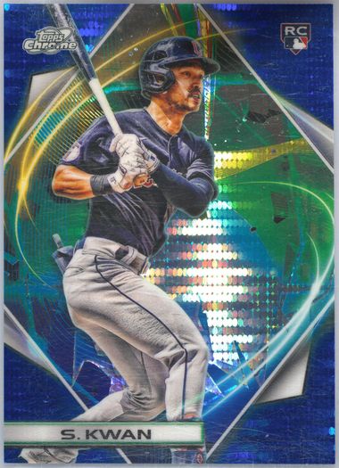 Steven Kwan good True Blue /150 RC Color Match 2022 Topps Finest