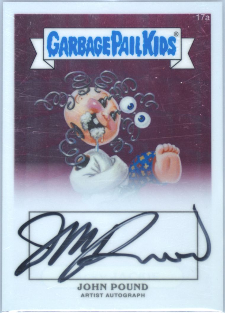 2013 Topps 2013 Garbage Pail Kids Chrome Series 1 Artist Auto #17b John Pound front
