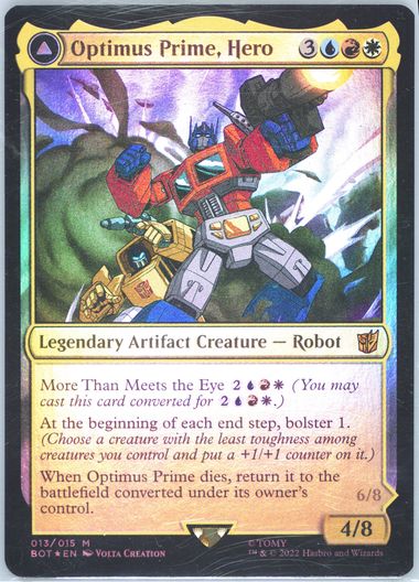 Auction Prices Realized Tcg Cards 2022 MAGIC THE GATHERING THE BROTHERS'  WAR TRANSFORMERS Optimus Prime, Autobot Leader / Optimus Prime, Hero