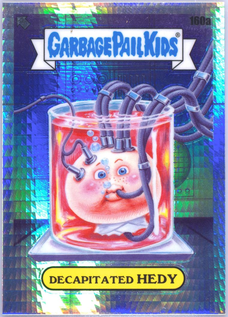 2021 Topps Garbage Pail Kids Chrome Prizm Refractor #160a Decapitated Hedy front