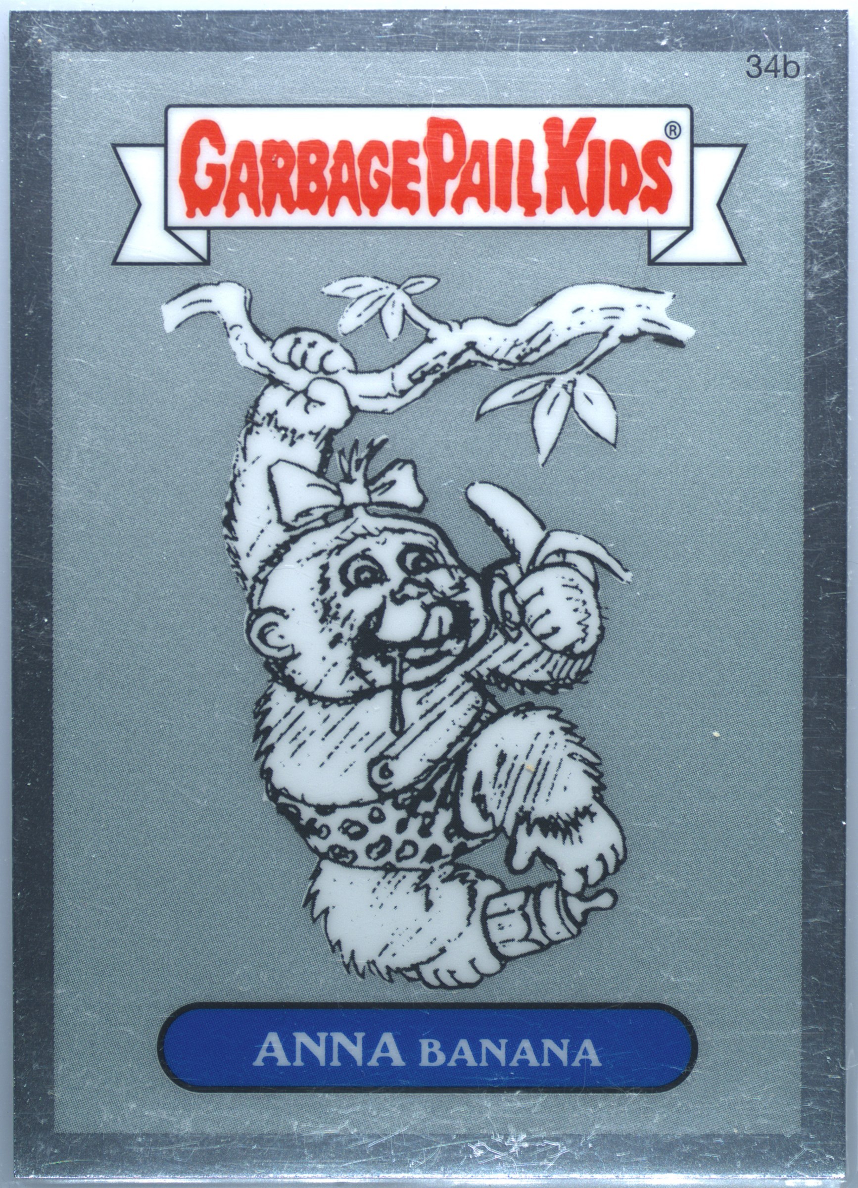 2013 Topps Garbage Pail Kids Chrome Series 1 Pencil Art #34b Anna Banana front