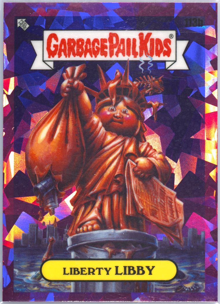 2021 Topps Garbage Pail Kids Sapphire Edition Fuchsia #113b Liberty Libby front