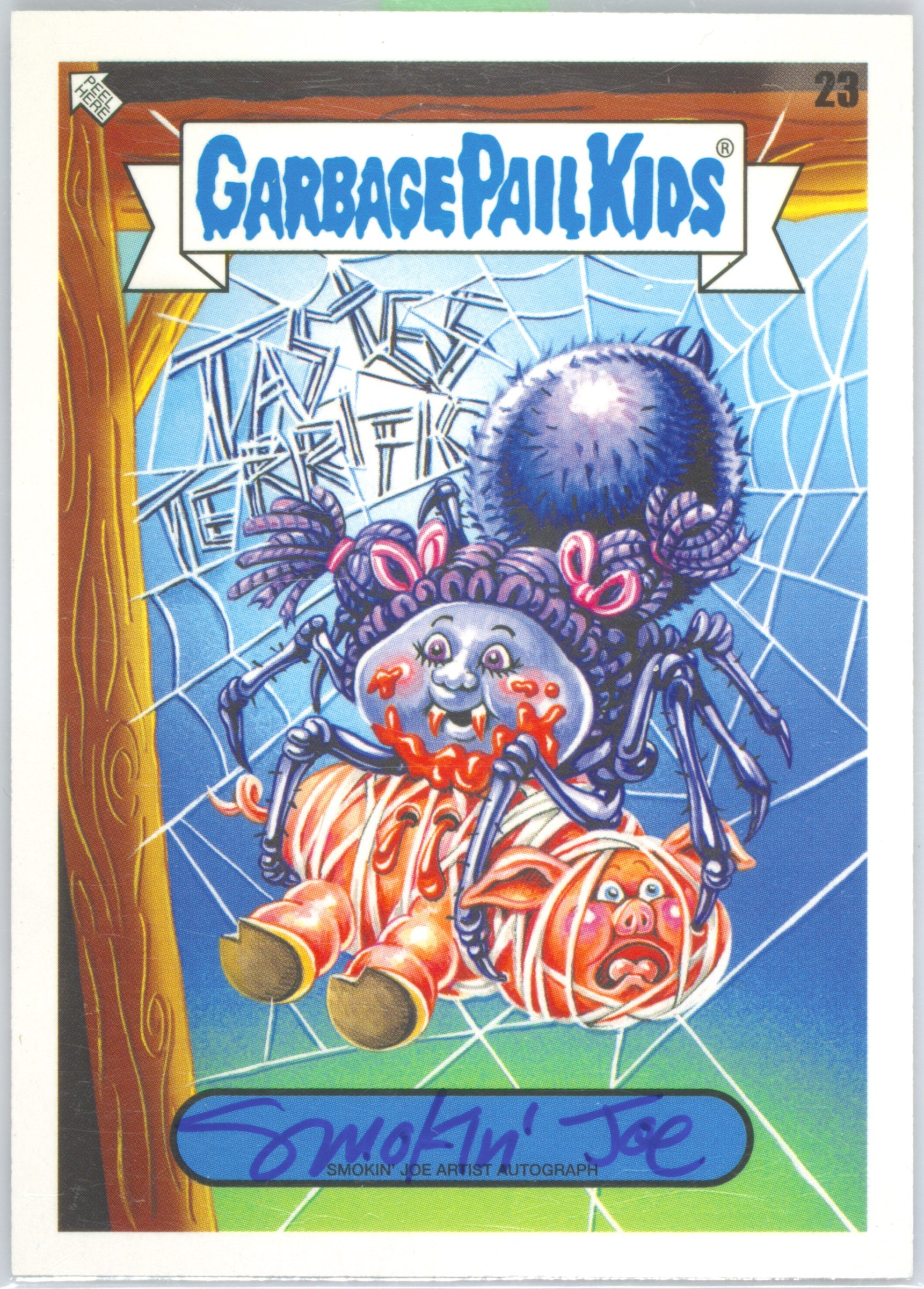 2022 Topps Garbage Pail Kids Book Worms Artist Autograph #23 Smokin' Joe front