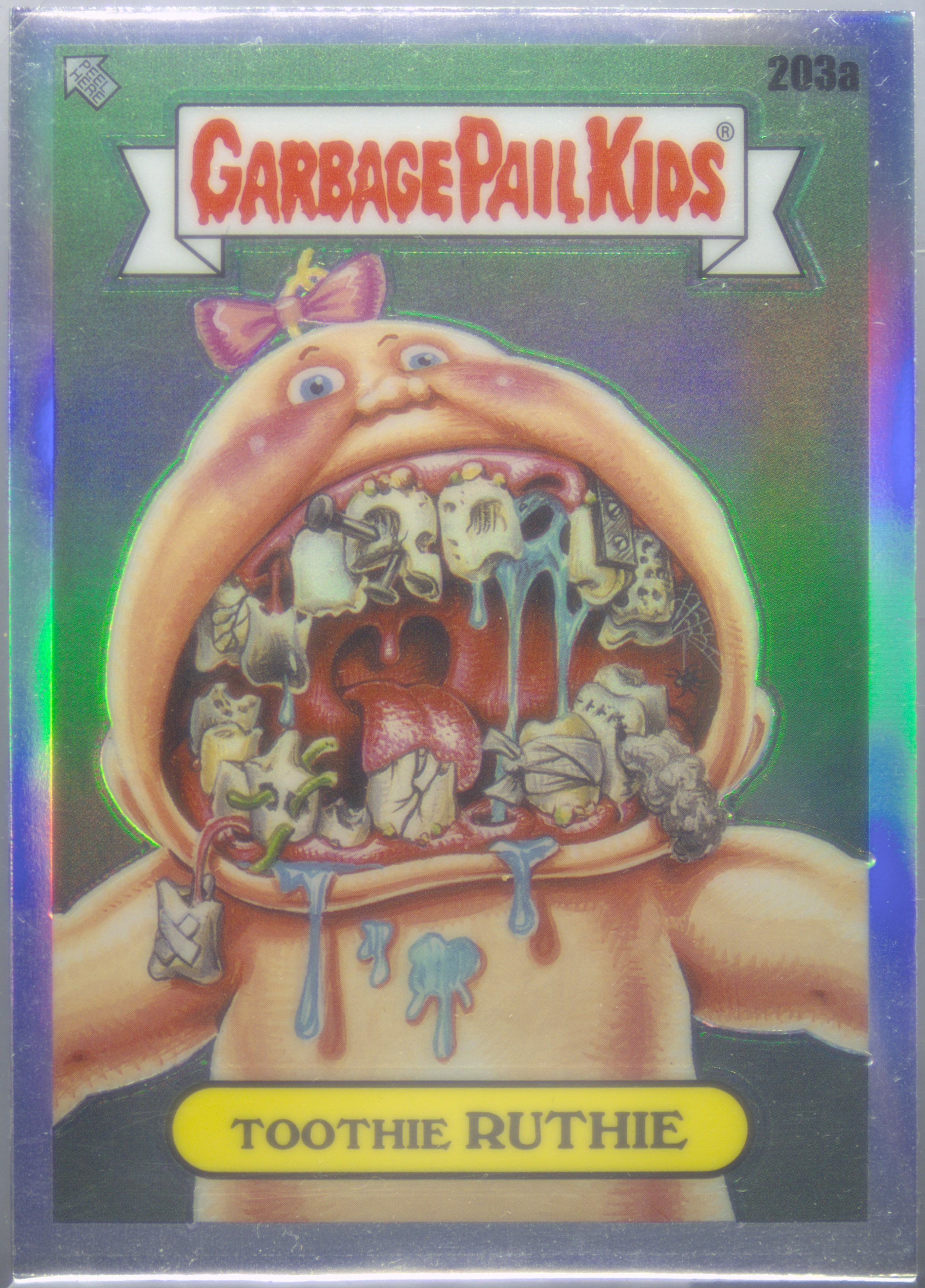 2022 Topps Garbage Pail Kids Chrome Refractor #203a Toothie Ruthie front