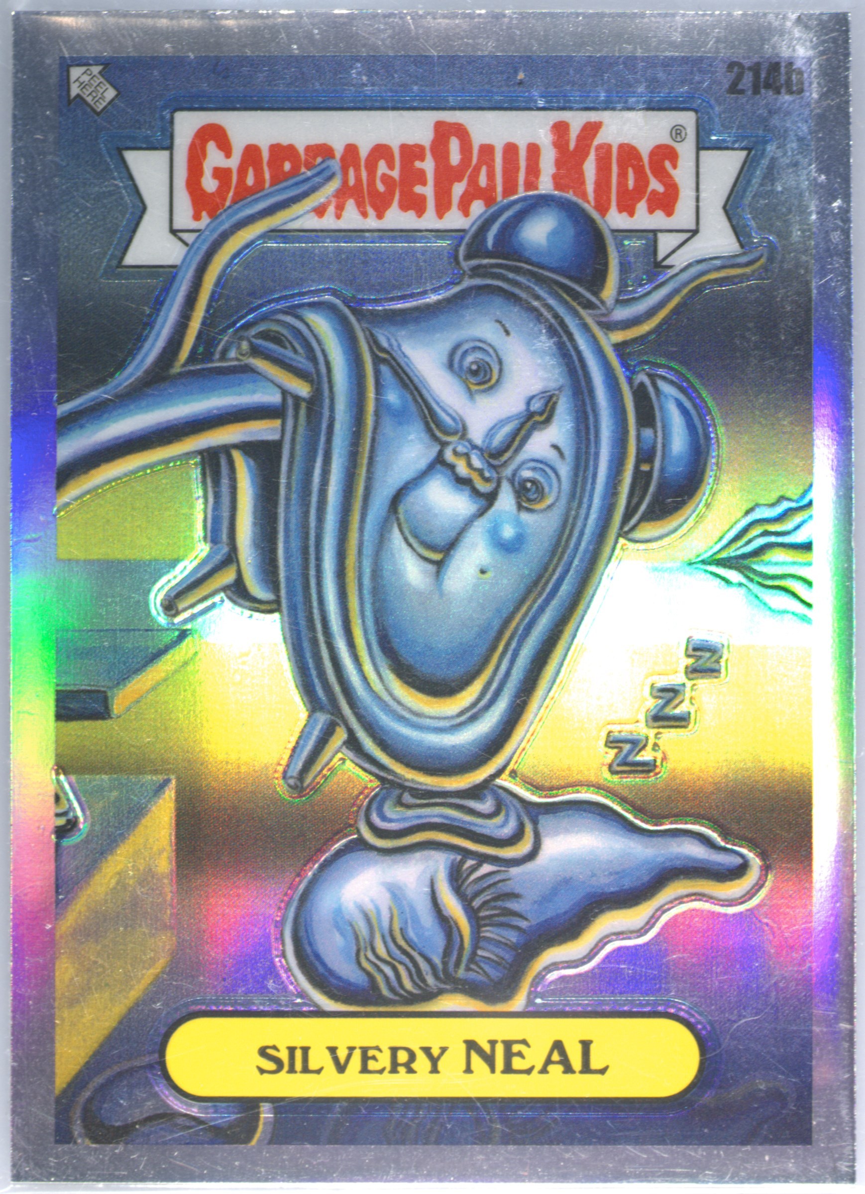 2022 Topps Garbage Pail Kids Chrome Refractor #214b Silvery Neal front