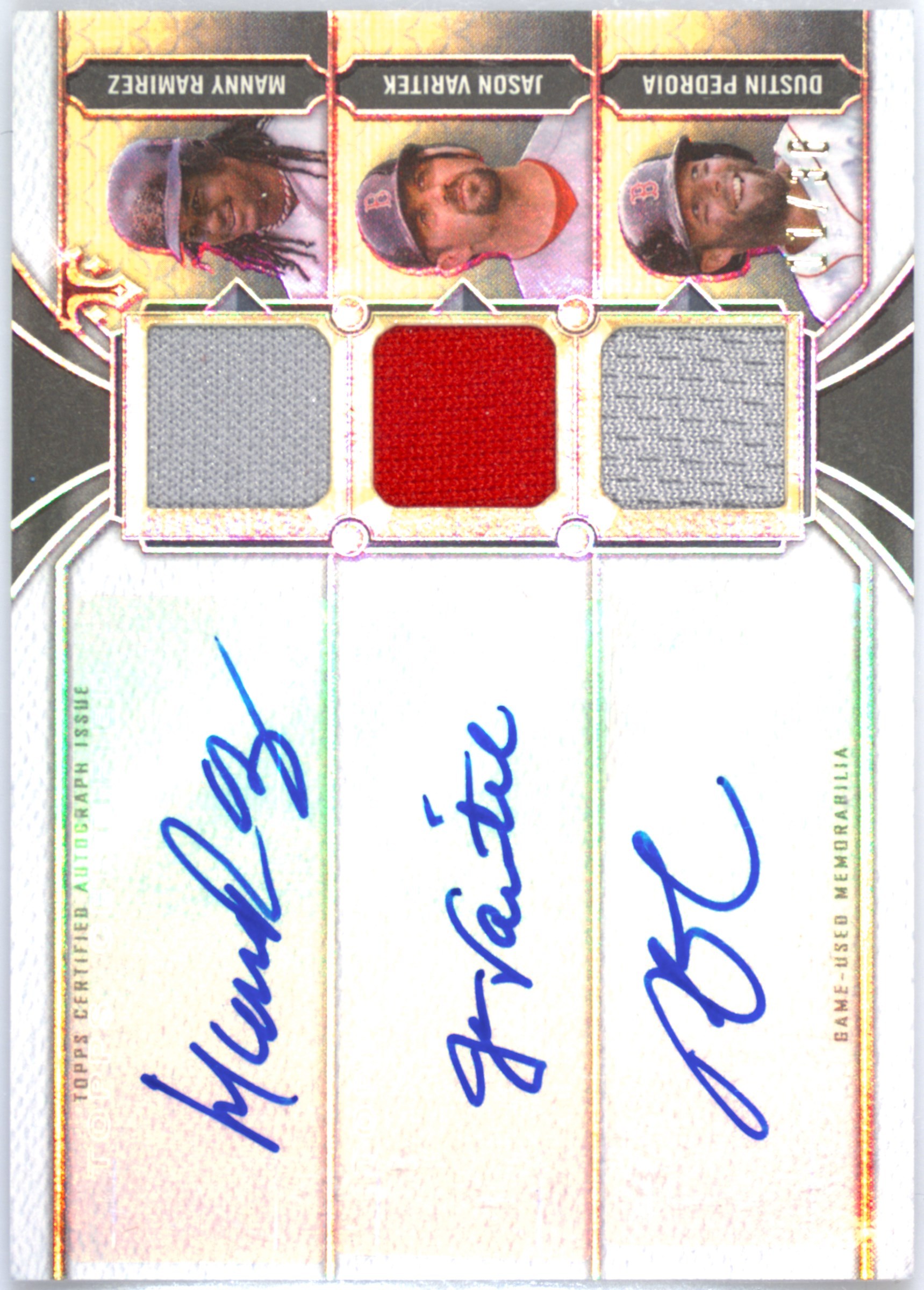 TOPPS Manny Ramirez/Varitek/Pedroia Autographs