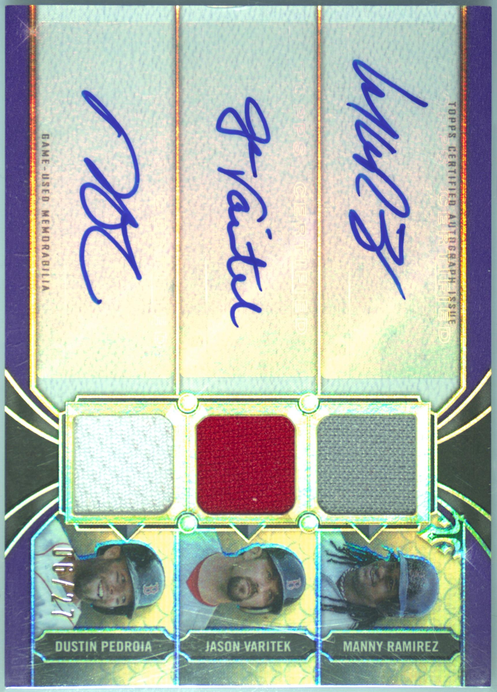 TOPPS Manny Ramirez/Varitek/Pedroia Autographs