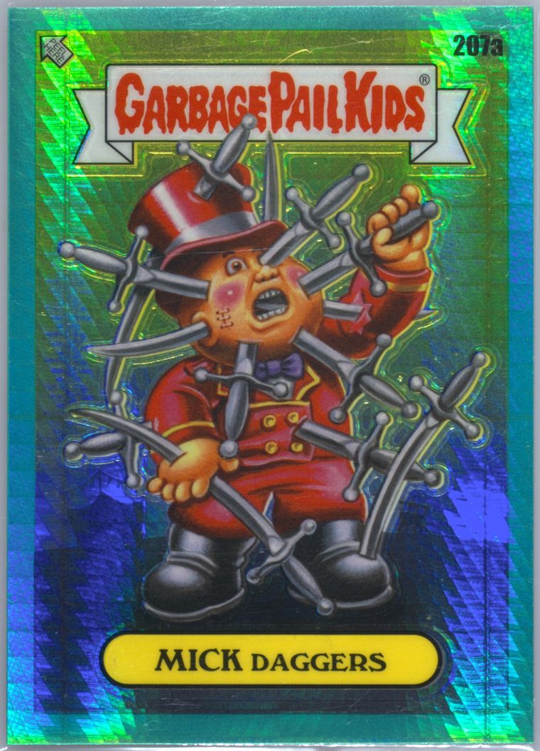 2022 Topps Garbage Pail Kids Chrome AQUA PRISM REFRACTOR #207a MICK DAGGERS front