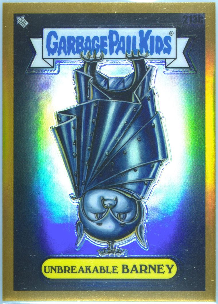 Unbreakable Barney #213b Gold Refractor