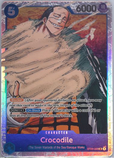 one piece tcg crocodile deck One Piece TCG Crocodile L ST03-001 Super Prerelease Beckett 9 – Zapp! Comics
