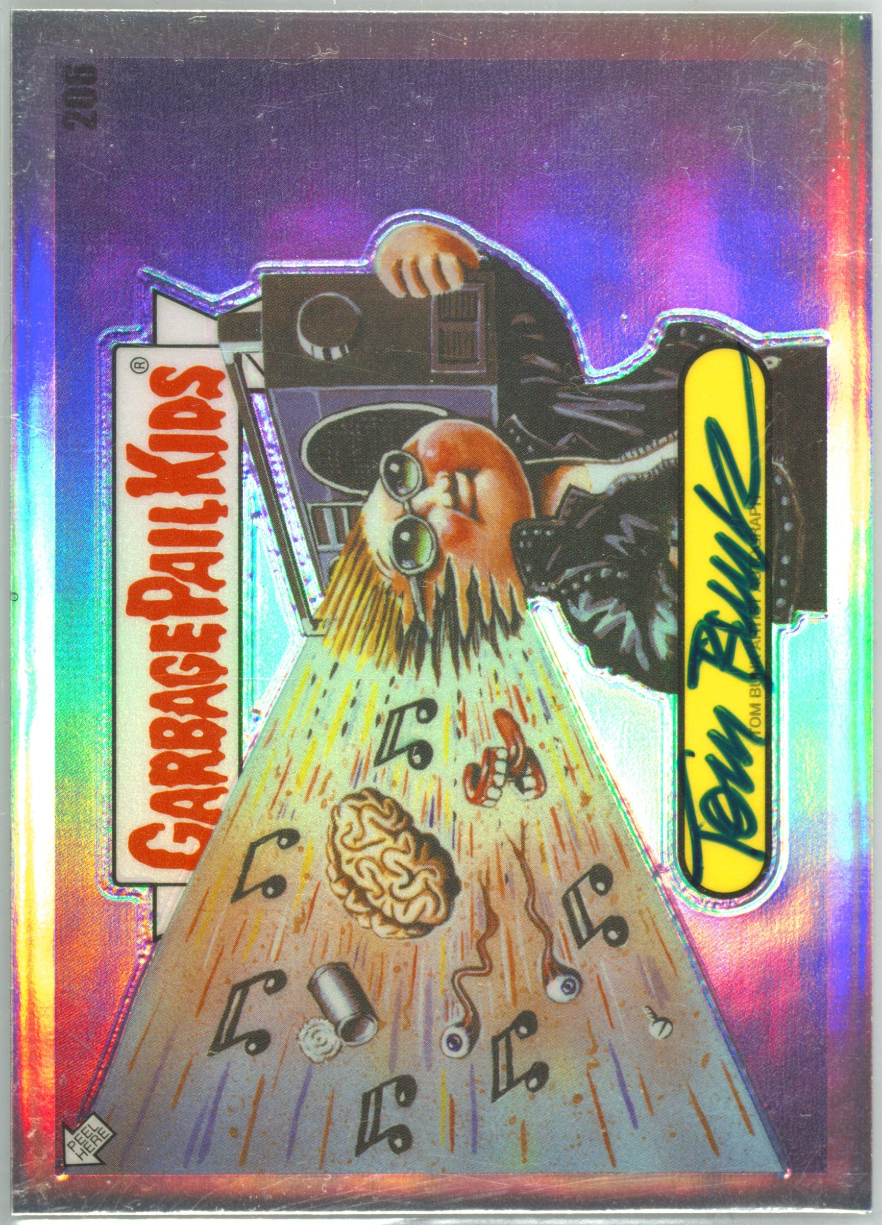 2022 Topps Garbage Pail Kids Chrome Artist Autograph #206 Tom Bunk, Deaf Geoff front