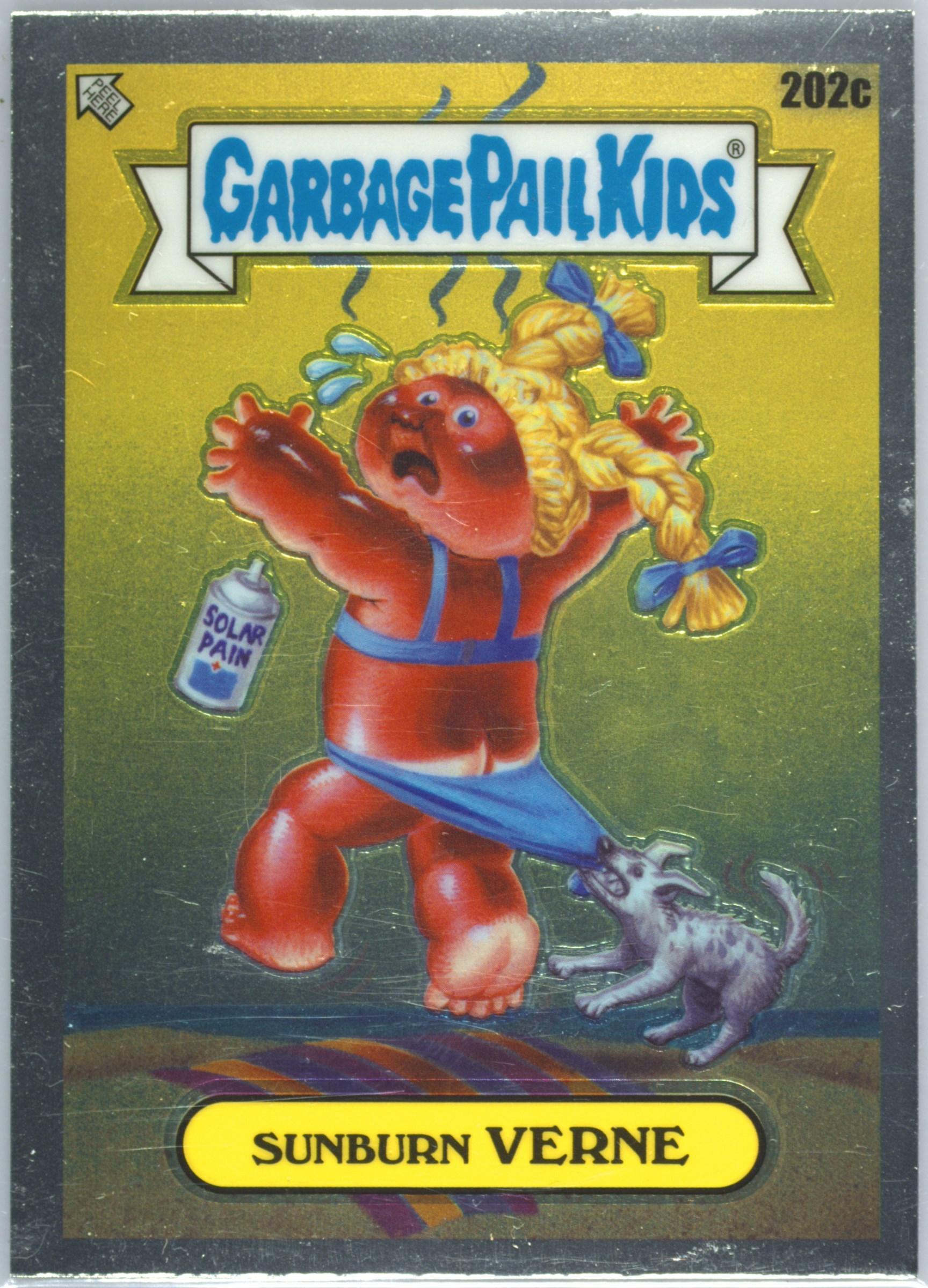 2022 Topps Garbage Pail Kids Chrome #202c Sunburn Verne front