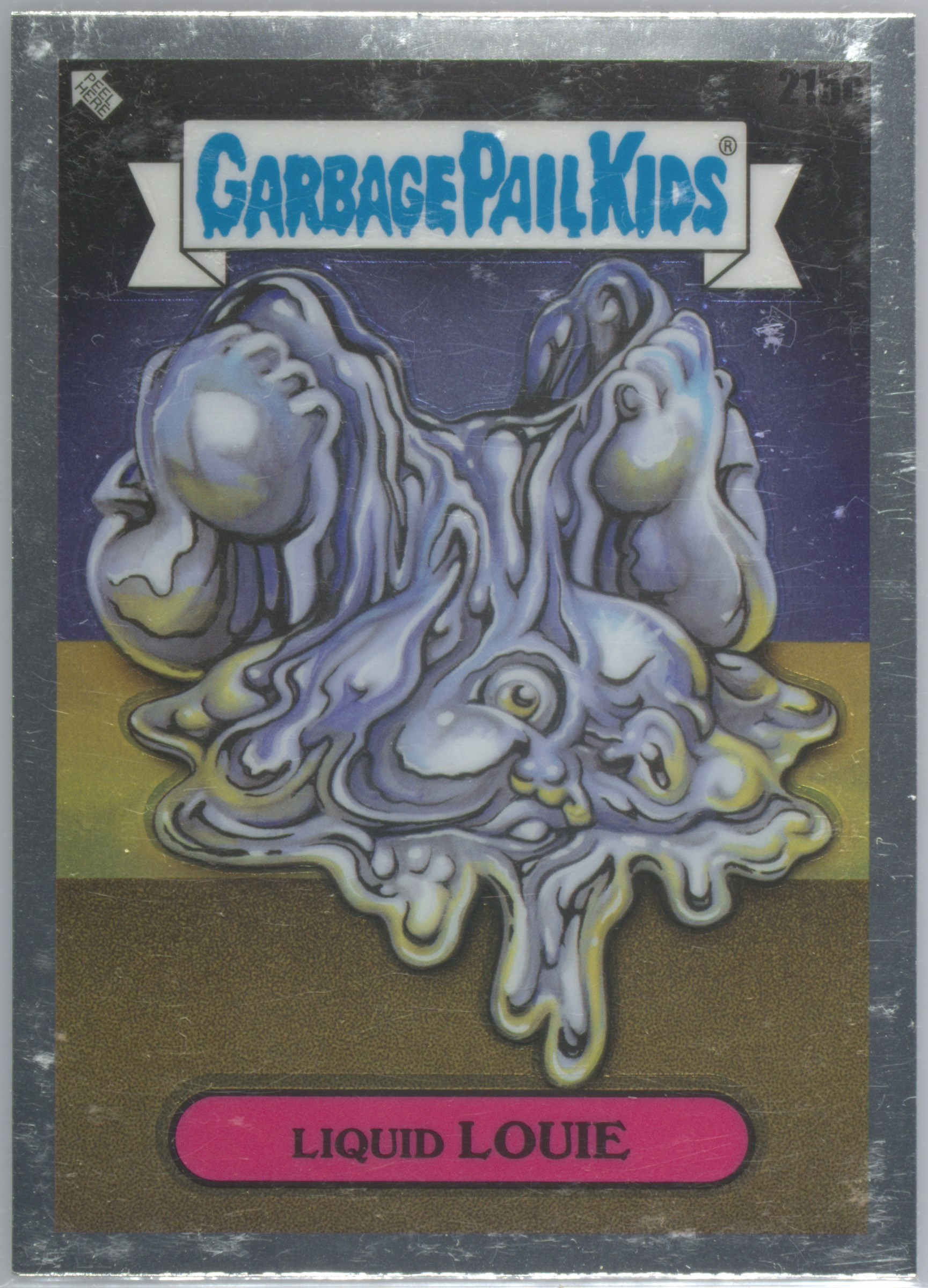 2022 Topps Garbage Pail Kids Chrome #215c Liquid Louie front