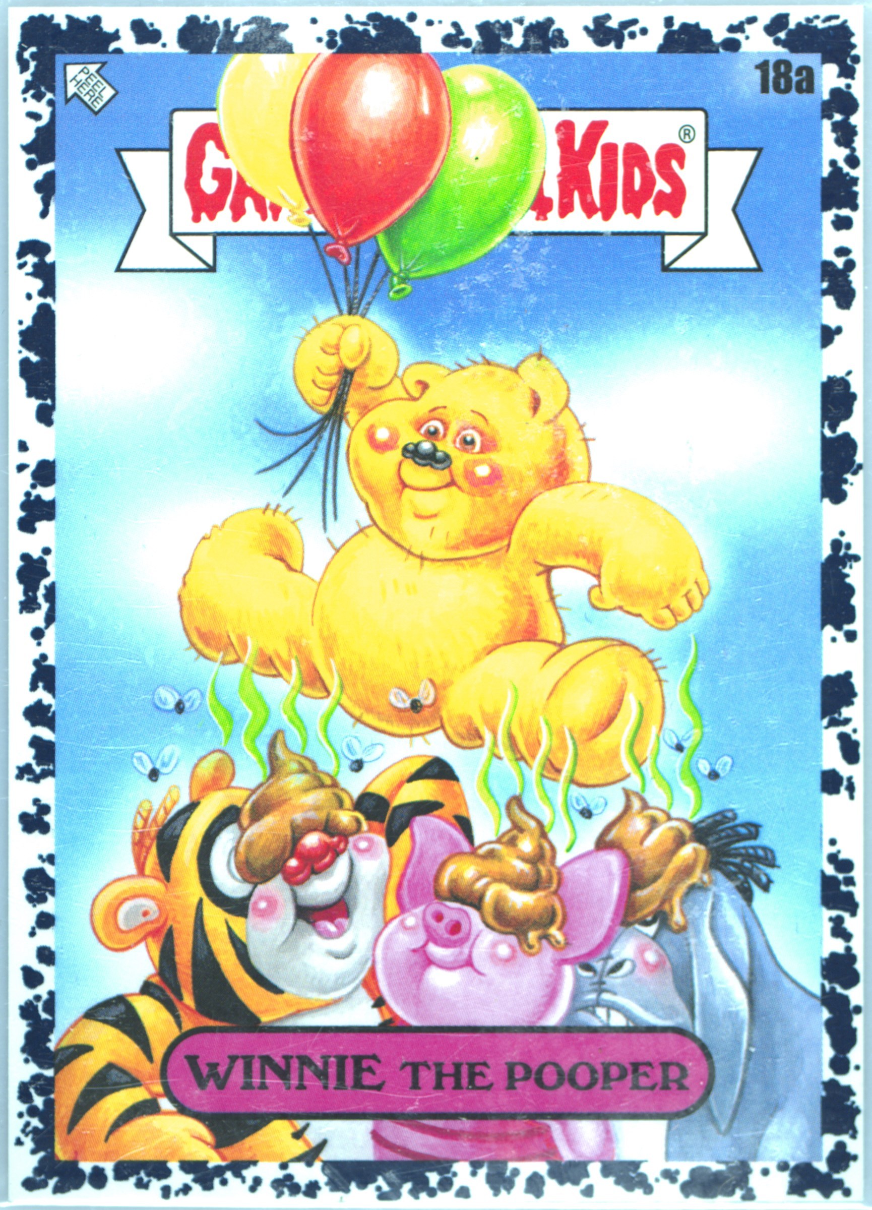 2022 Topps Garbage Pail Kids Book Worms Inkwell Black #18a Winnie the Pooper front