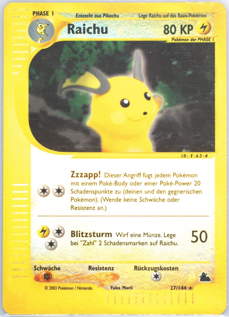 Raichu-Reverse Foil (Skyridge)