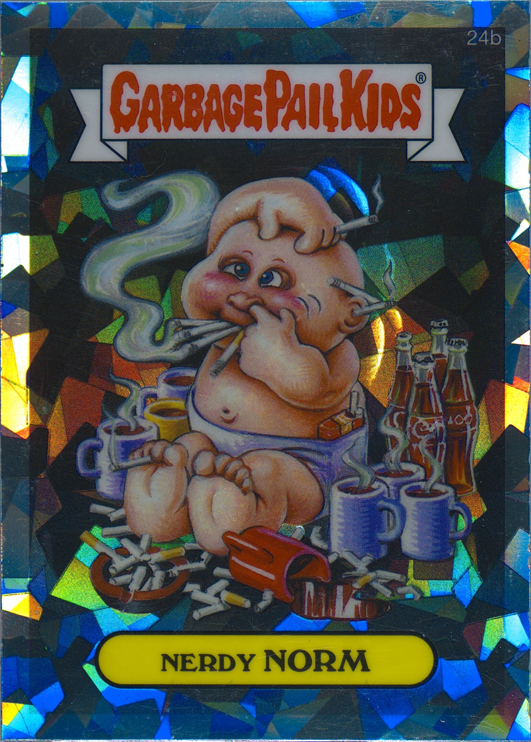 2013 Topps Garbage Pail Kids Chrome Series 1 Atomic Refractor #24b Nerdy Norm front
