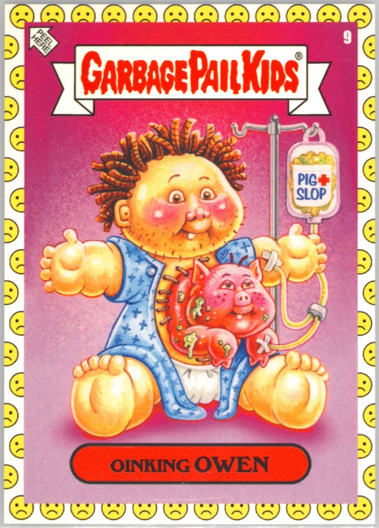 2022 Topps Garbage Pail Kids 2022 Was The Worst Unhappy Face #9 Oinking Owen front