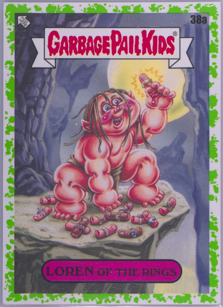2022 Topps Garbage Pail Kids Book Worms Booger Green #38a Loren Of The Rings front