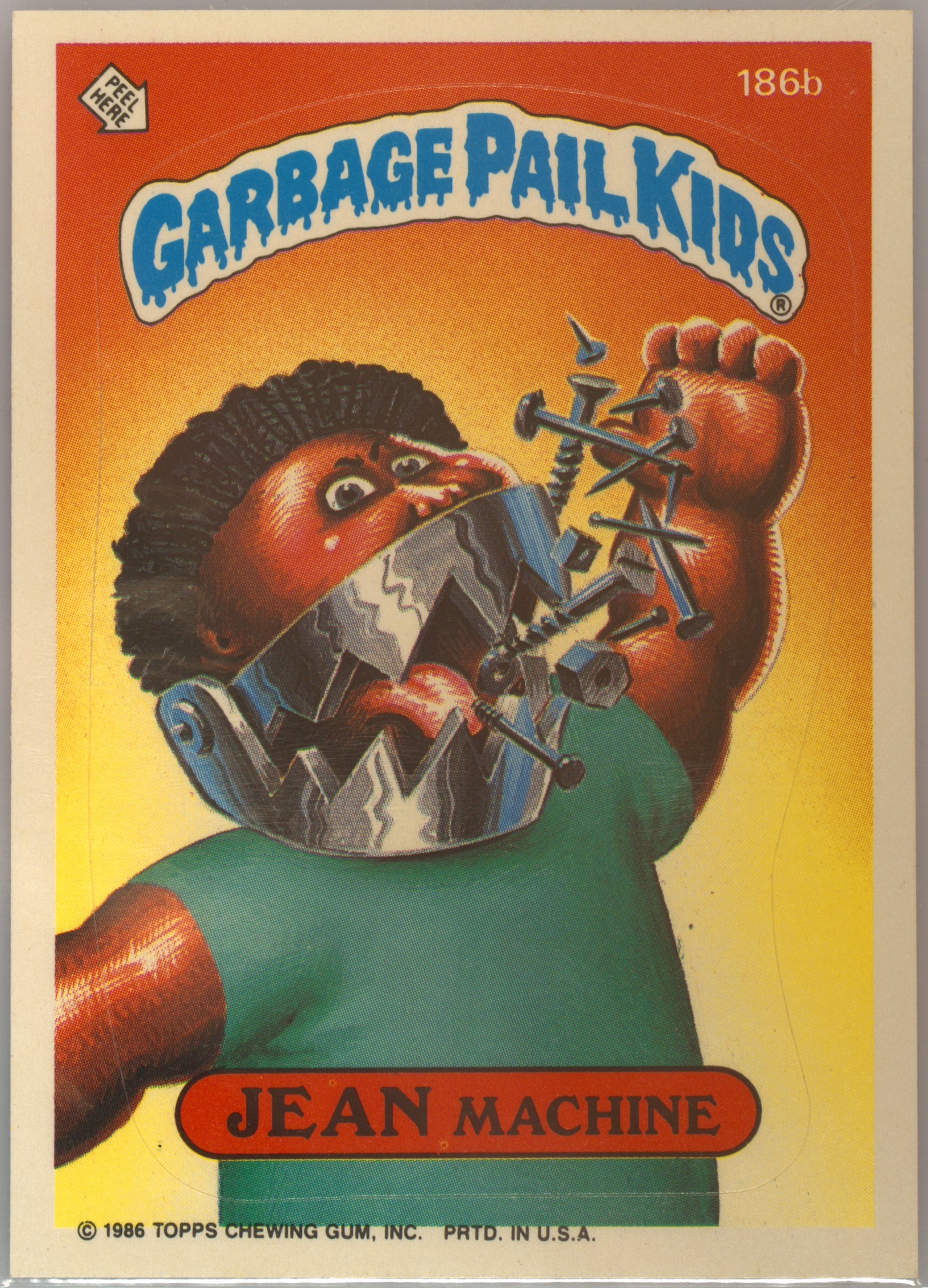 Jean Machine #186B PSA 4 Garbage Pail Kids card front