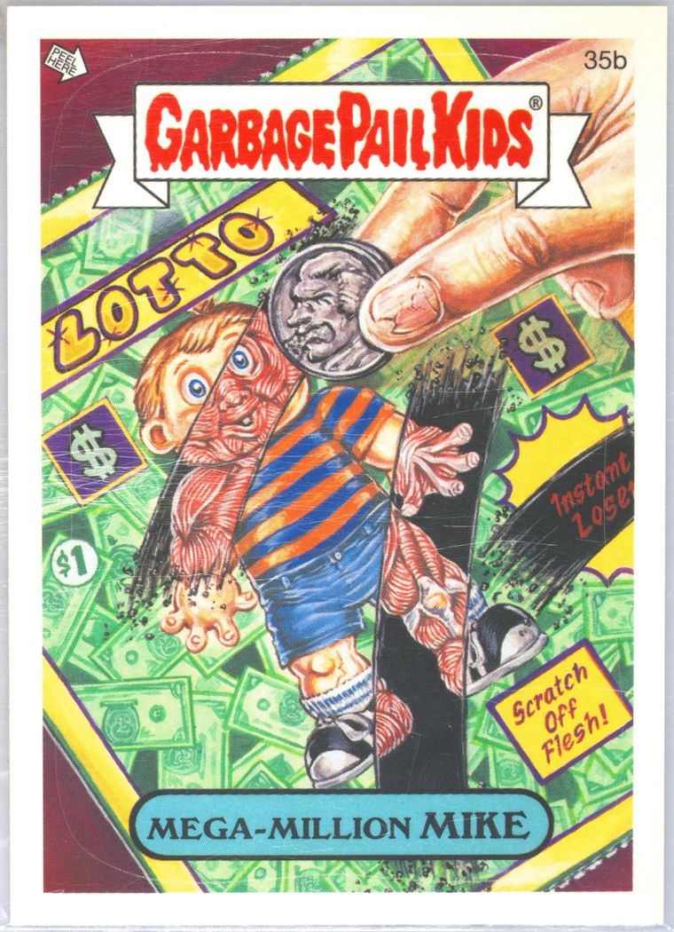 2006 Topps Garbage Pail Kids Stickers Series 5 #35b Mega-Million Mike front