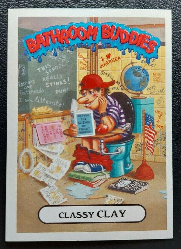 2016 Topps Garbage Pail Kids American Apple Pie Bathroom Buddies #2a Classy Clay front
