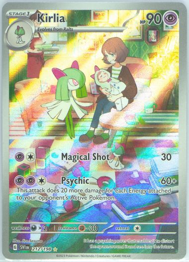kirlia pokemon card value Pokemon - Kirlia 212/198 - Scarlet & Violet - Illustrator Rare
